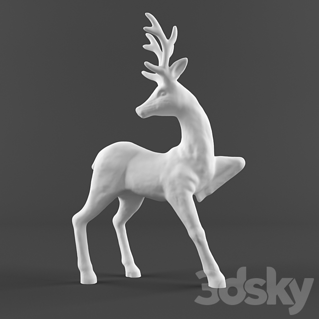 Sculpture Deer-2 3DSMax File - thumbnail 3