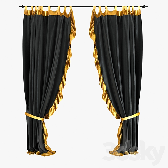 Blind black velvet with a gold stripe 3DSMax File - thumbnail 1