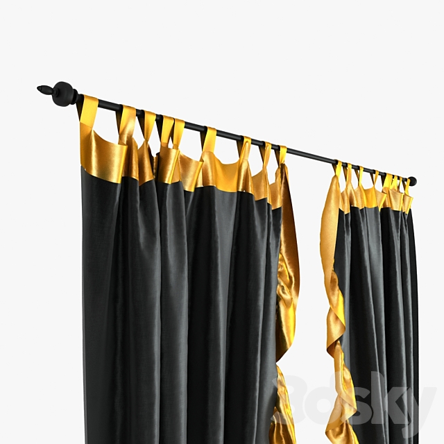 Blind black velvet with a gold stripe 3DSMax File - thumbnail 2