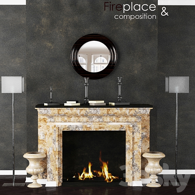 Fireplace and accessories 3DSMax File - thumbnail 1
