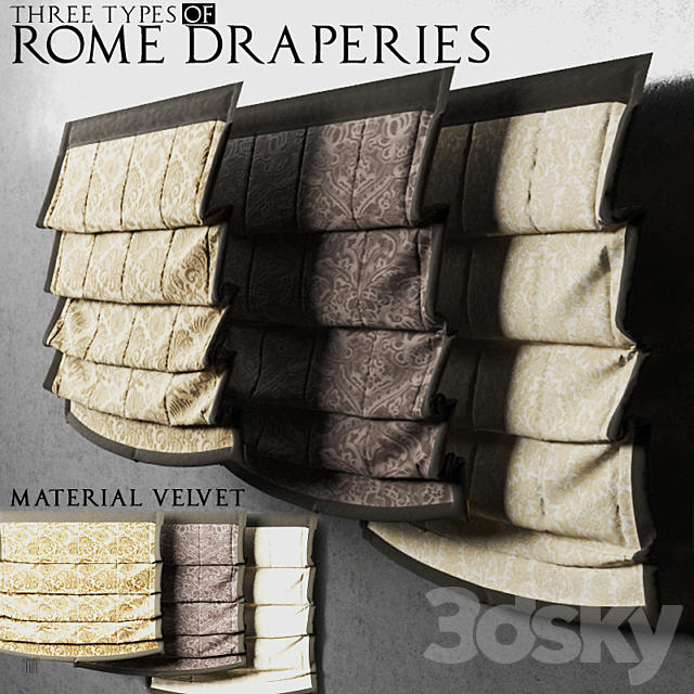 Roman shades of velvet 3DSMax File - thumbnail 1