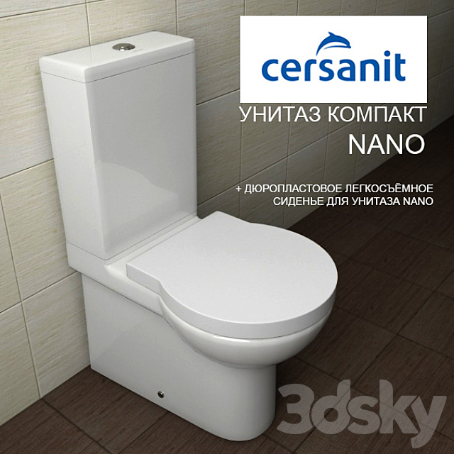 Toilet bowls COMPACT Cersanit NANO 3DSMax File - thumbnail 3