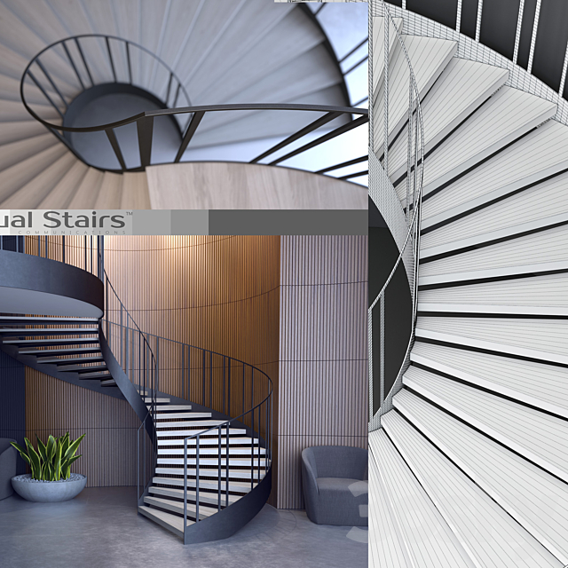 spiral staircase “Actual Stairs” 3DSMax File - thumbnail 1
