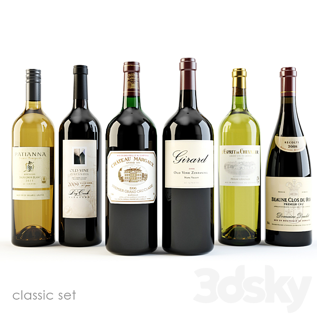 Bottles of wine | Classic 3DSMax File - thumbnail 1