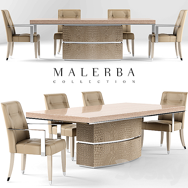 Table and chair malerba 3DSMax File - thumbnail 1