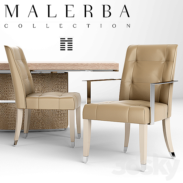 Table and chair malerba 3DSMax File - thumbnail 2