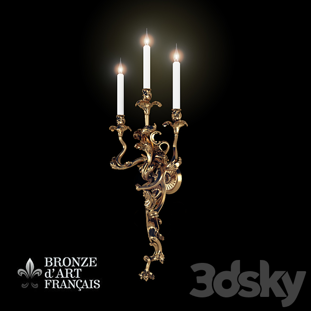 Bronze d`Art Louis XV Sconces 3DSMax File - thumbnail 1