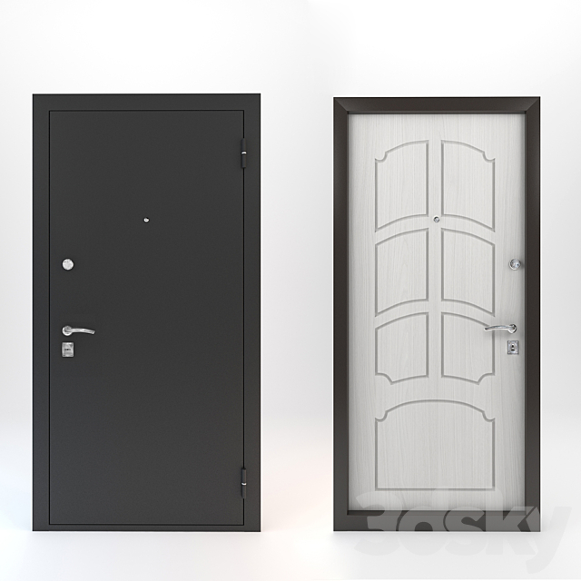 Doors are metal-wood (2 items) 3d