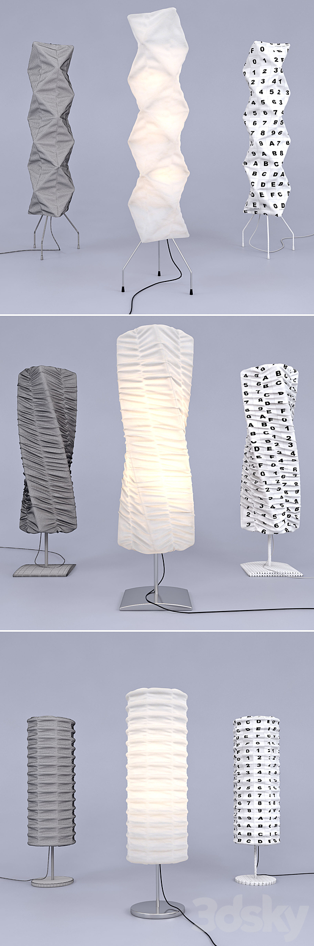 Set of floor lamps 3d