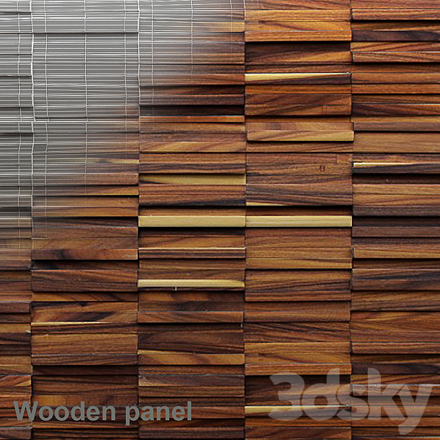 wooden planks panel 3DSMax File - thumbnail 1