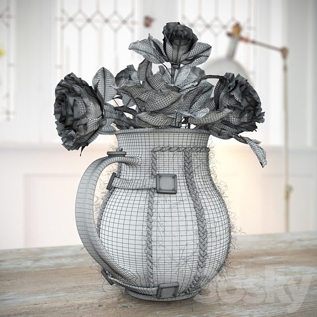 Roses in Cup 3DSMax File - thumbnail 3