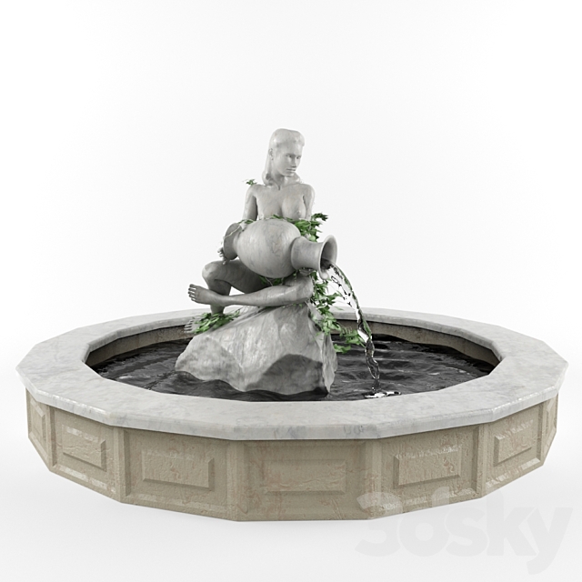 Fountain “Wood Nymph” 3DSMax File - thumbnail 1