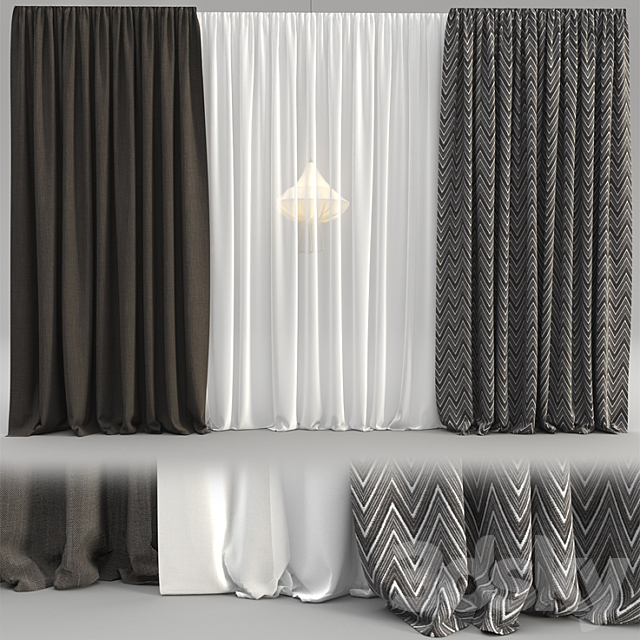 Tulle curtains 3d