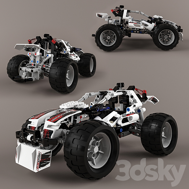 Lego Technic Quad-Bike Alternative Model 3DSMax File - thumbnail 1