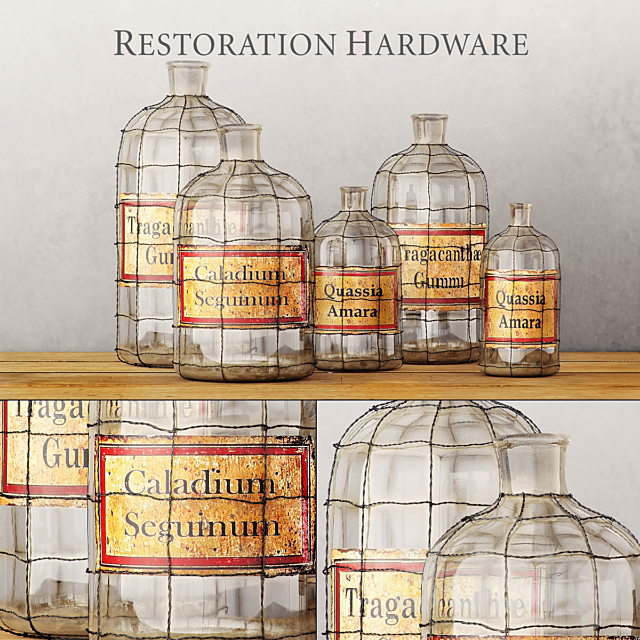 RH _ 19TH C. CAGED APOTHECARY BOTTLE COLLECTION 3DSMax File - thumbnail 1