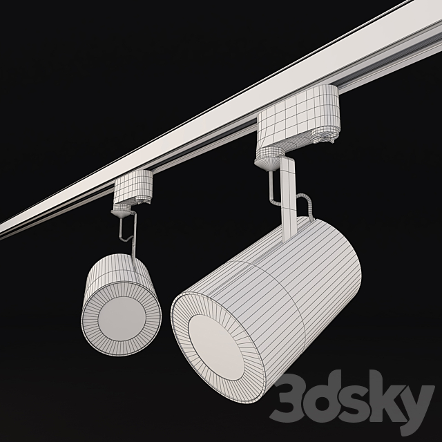 Mini Spotlight on trunking Milo L 110 33213 3d
