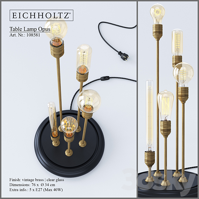 Eichholtz Opus Table Lamp 3DSMax File - thumbnail 2