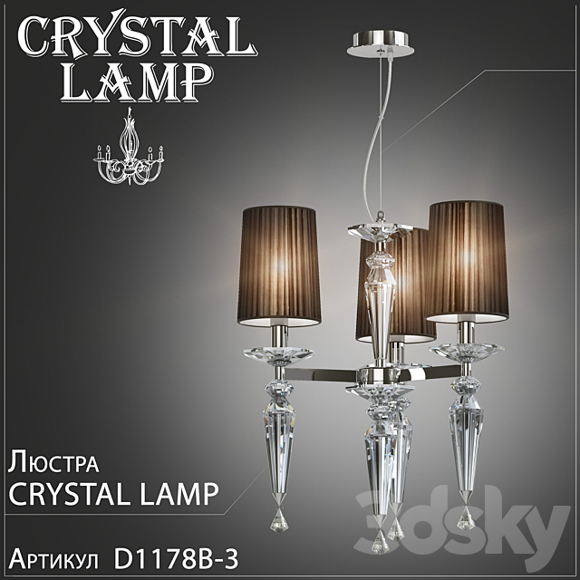 Chandelier Crystal Lamp Falcetto D1178B-3 3DSMax File - thumbnail 1