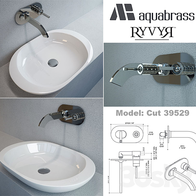 Aquabrass – set + sink faucets RYVYR 3DSMax File - thumbnail 2