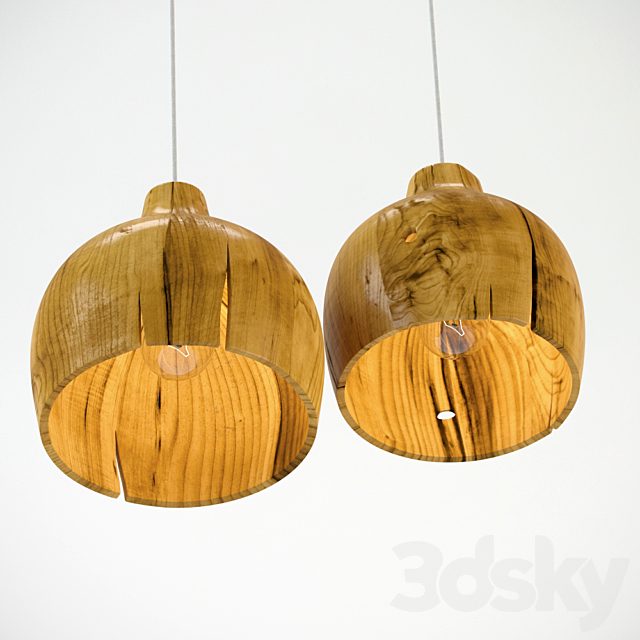 Rough Wooden lamp 3d