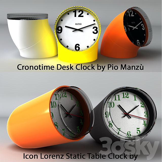 A selection of designer watches _ Clock set 3d