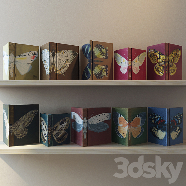 Books set “Butterflys” 3DSMax File - thumbnail 2