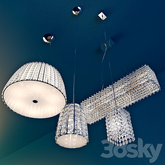 Crystal chandelier set 3d