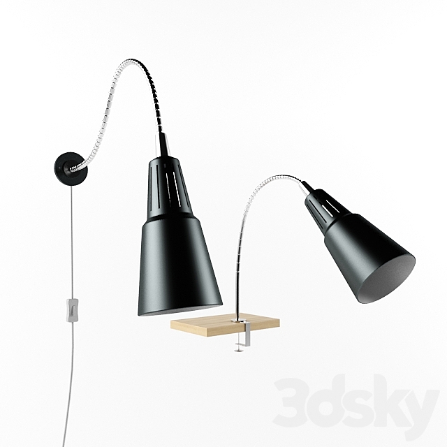 Quart Wall spotlight _ lamp with clamp IKEA 3DSMax File - thumbnail 1