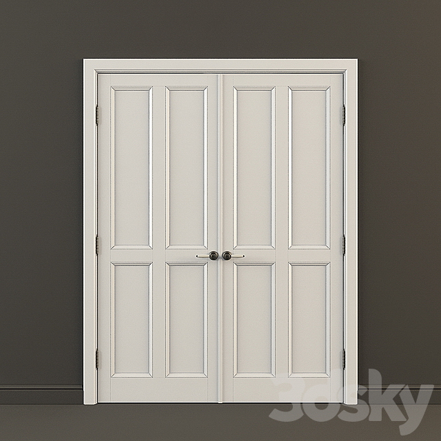 Classic door opening and framing 3d