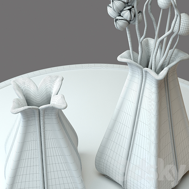 Vase gray with craquelure 3d