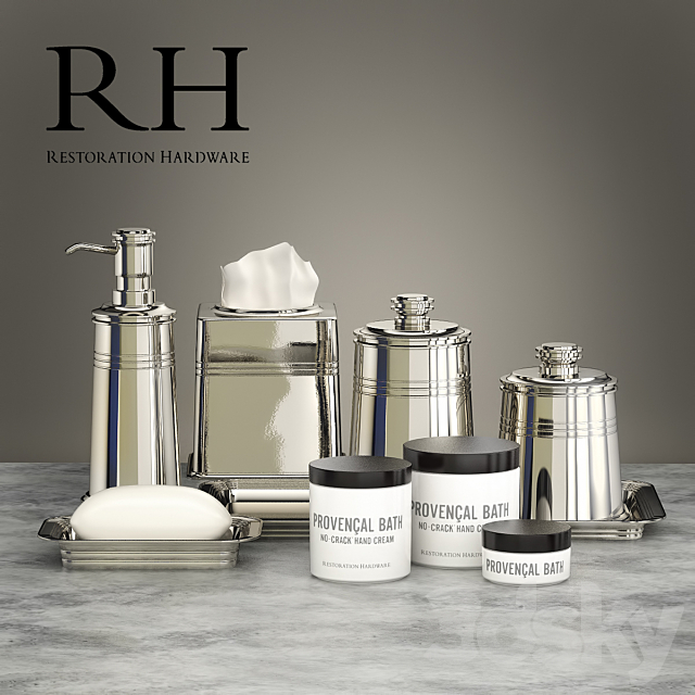 Set for bathrooms Restoration Hardware METAL APOTHECARY ACCESSORIES 3DSMax File - thumbnail 1