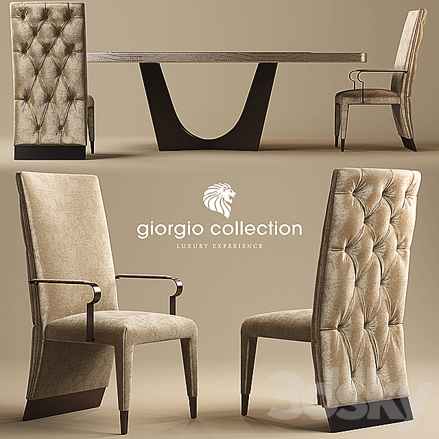 Table and chair Giorgio Lifetime Dining Chairs 3DSMax File - thumbnail 1