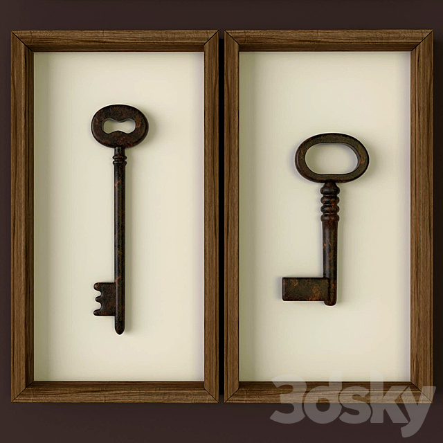 Restoration Hardware. Key Shadow Box Collection 3d