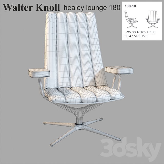 Walter Knoll Healey Lounge 180-10 Armchair 3DSMax File - thumbnail 3