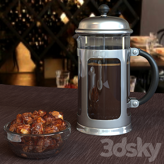Coffee and coffee maker 3DSMax File - thumbnail 3