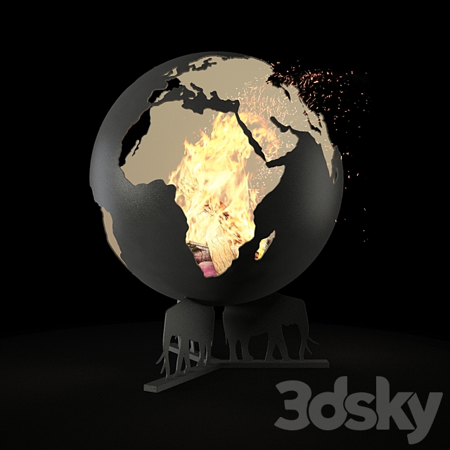 Fireplace Earth 3d