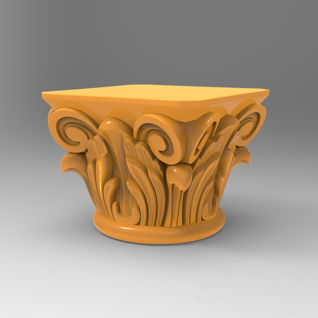 carved wooden column 3DSMax File - thumbnail 1