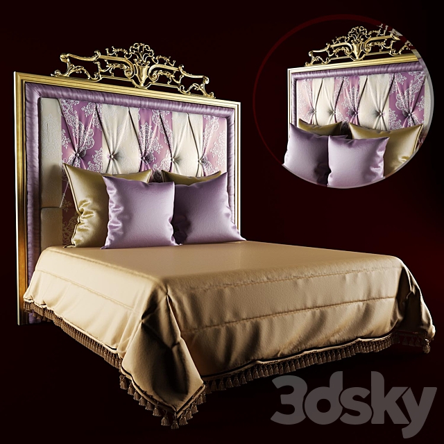Double bed Meroni. Lifestyle Collection 3DSMax File - thumbnail 1