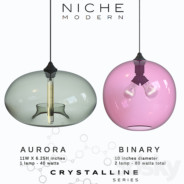 Pendant lights Niche Crystalline - 2 3d