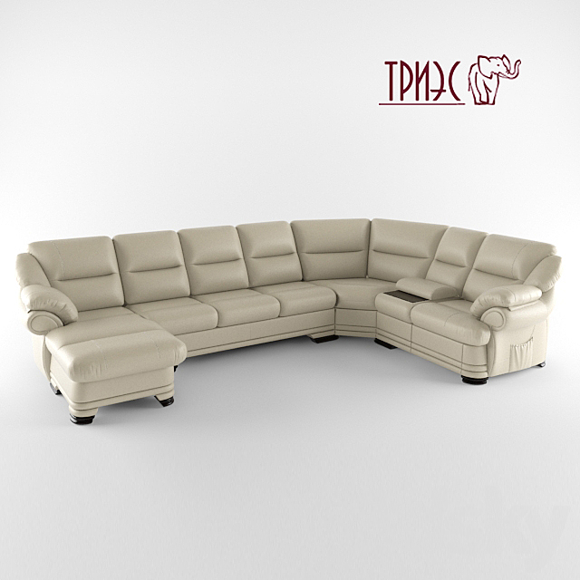 Modular sofa with ottoman and a bar Diana-1 (Factory TRIES) 3DSMax File - thumbnail 1