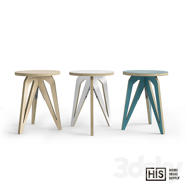 HIS – Hardcore Stool and Coffee Table 3DSMax File - thumbnail 2