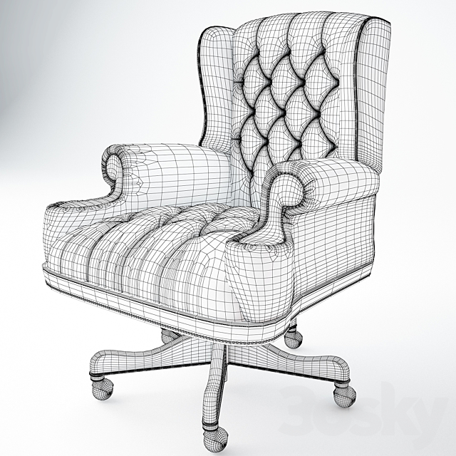 Thomasville Executive Office Chair. Working chair 3DSMax File - thumbnail 2
