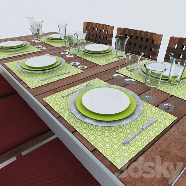 Tables and chairs. Outdoor furniture Roda 3DSMax File - thumbnail 2