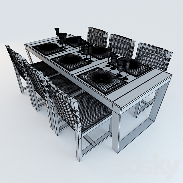 Tables and chairs. Outdoor furniture Roda 3DSMax File - thumbnail 3