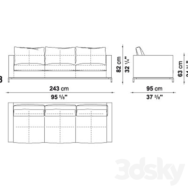 George Sofa 3DSMax File - thumbnail 3