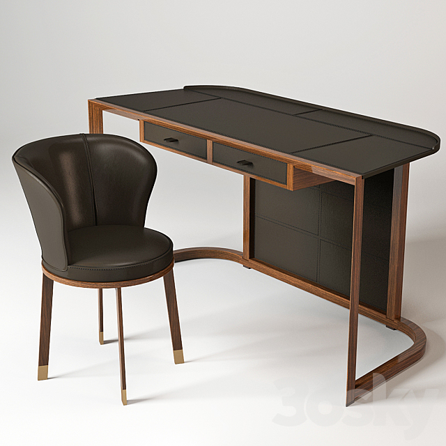 Giorgetti Ion Desk & Ode Chair 3DSMax File - thumbnail 1