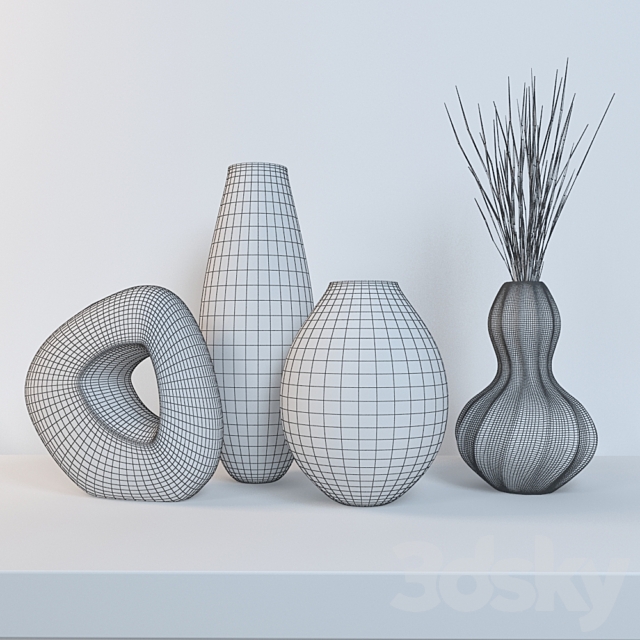 Vases set 3d