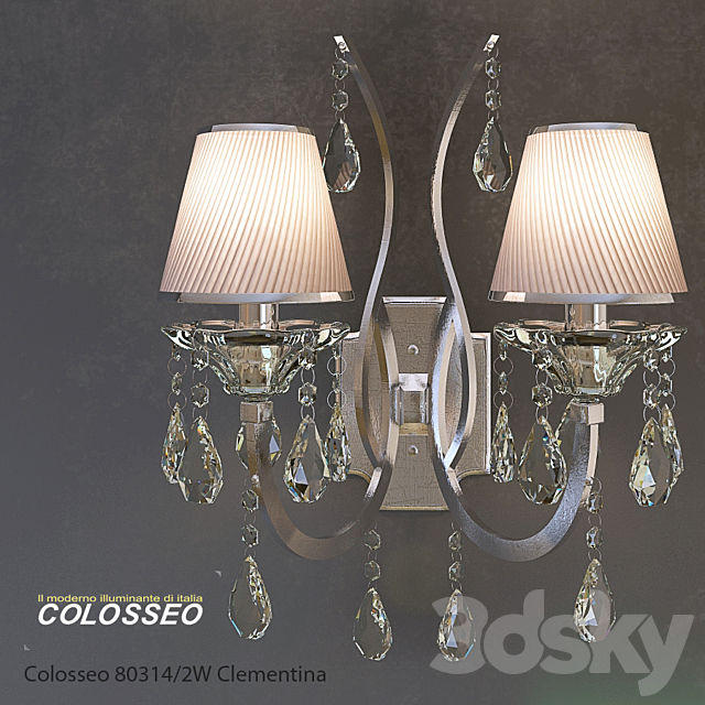 Sconce Crystal COLOSSEO 80314 _ 2W CLEMENTINA Chrome 3DSMax File - thumbnail 1
