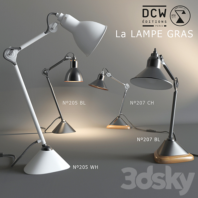 Table light n02 “La Lampe GRAS” 3DSMax File - thumbnail 1