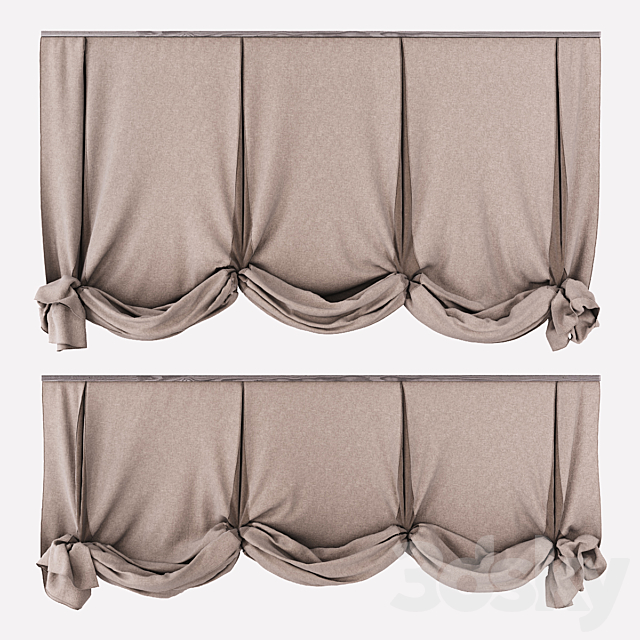 London curtains in two positions 3DSMax File - thumbnail 1